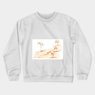 Landscape, watercolor, background, nature, trees, autumn, summer, rural landscape, tranquility, meditation Crewneck Sweatshirt